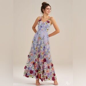 AW ALISON DRESS 3D Floral Dress Lilac